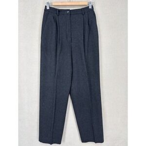 Vintage Pendleton Pants Womens 8 Black Wool High Rise Career Office Lined USA